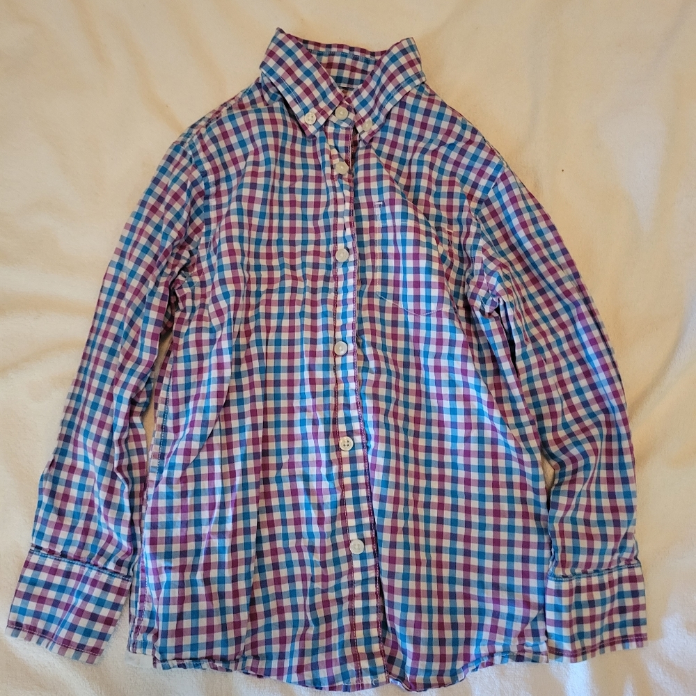 Jcrew boys plaid button up 4/5